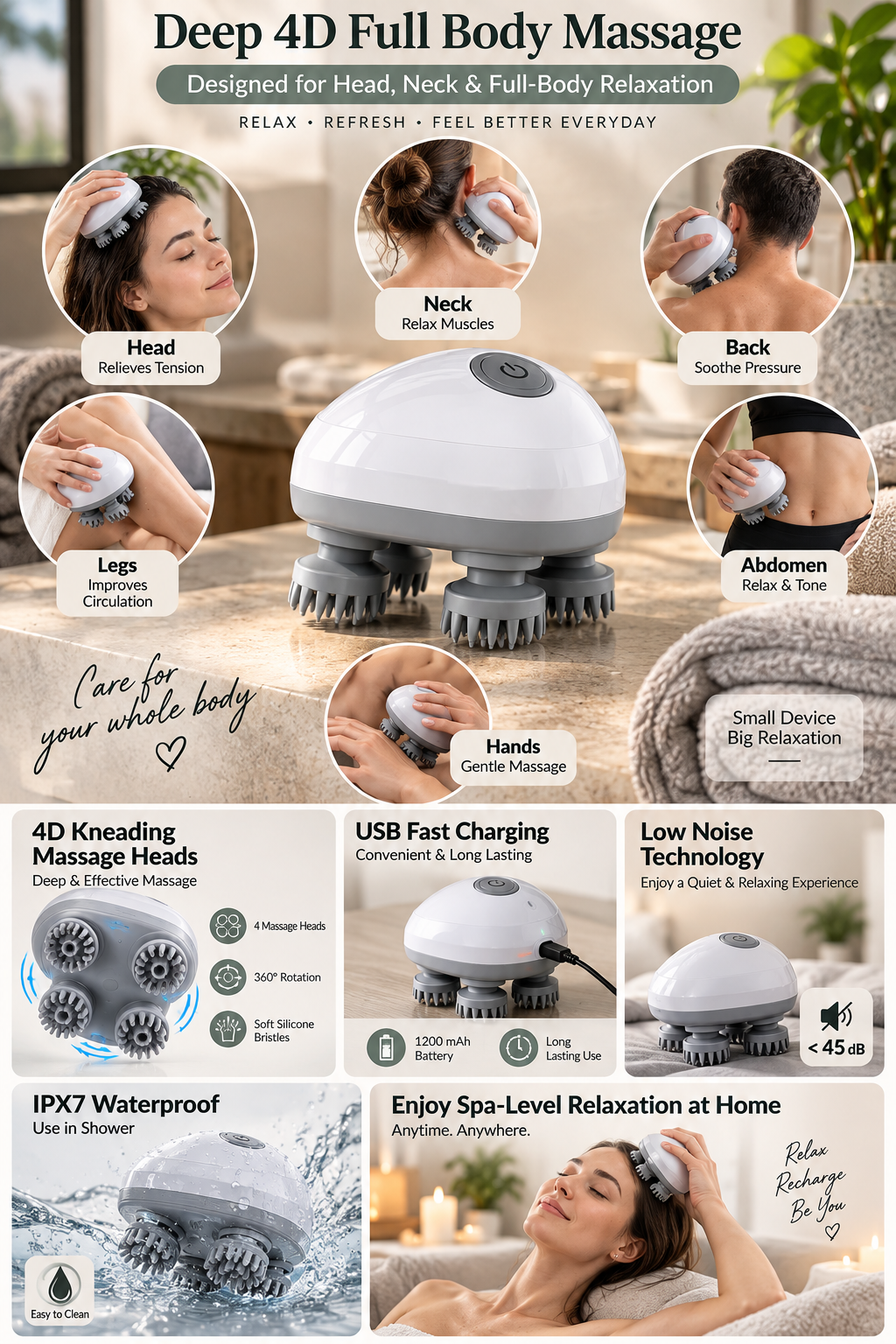 ZenScalp™ – Electric Scalp & Body Massager