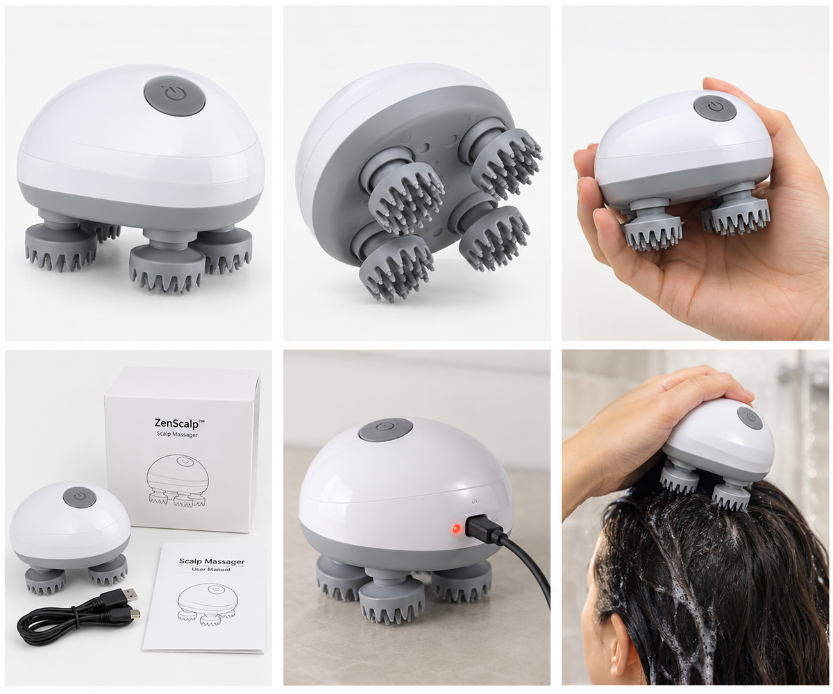 ZenScalp™ – Electric Scalp & Body Massager