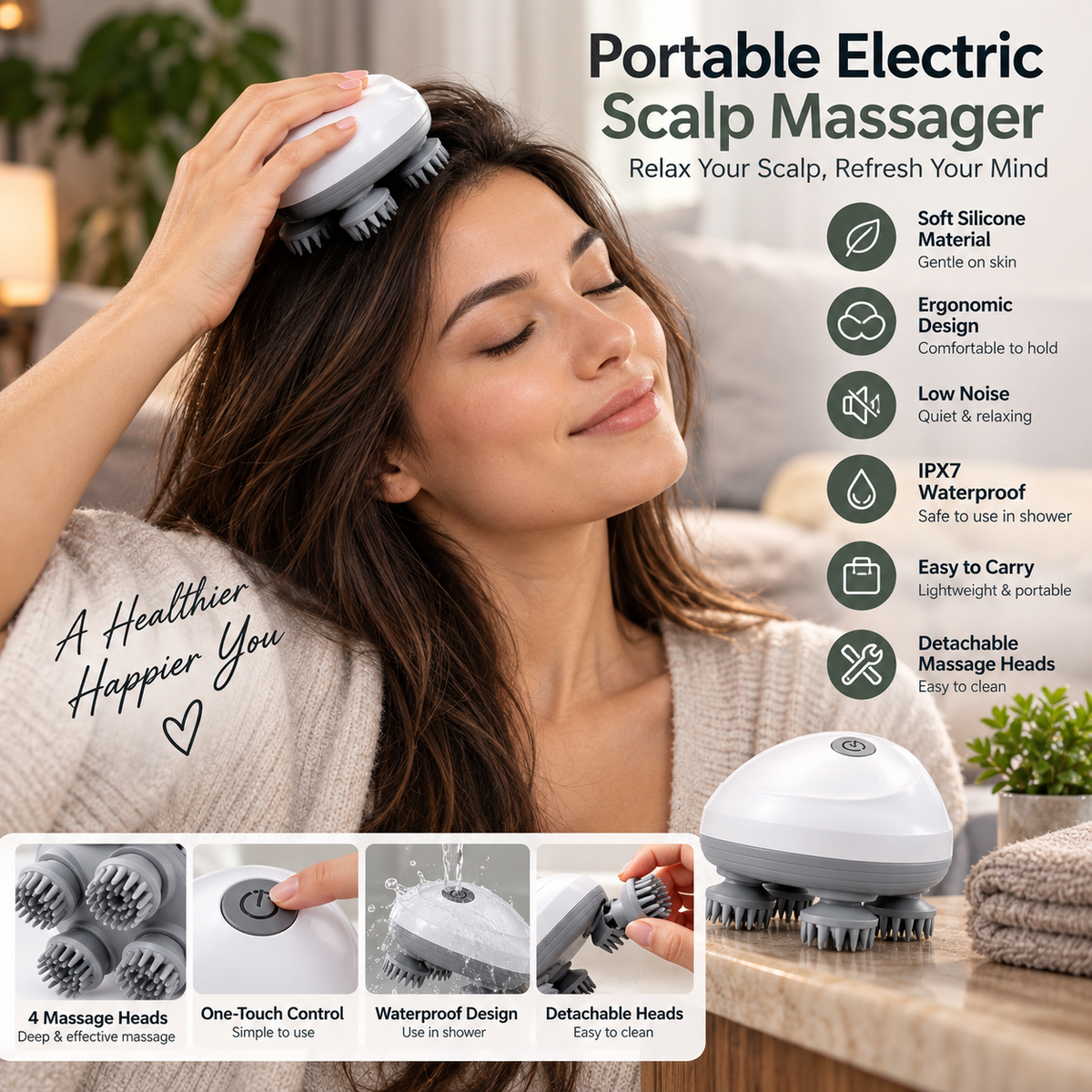 ZenScalp™ – Electric Scalp & Body Massager
