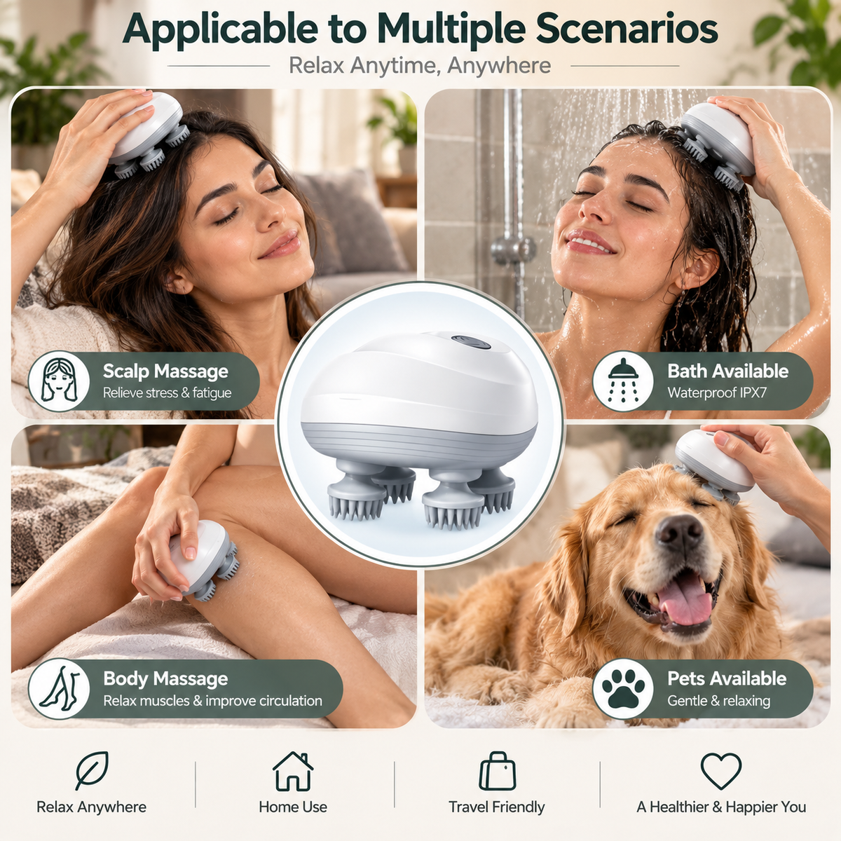 ZenScalp™ – Electric Scalp & Body Massager